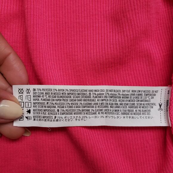 Forever 21 Sweetheart Corset Crop Top Womens Small Pink Rib Knit Hook Eye NWOT - Picture 7 of 11